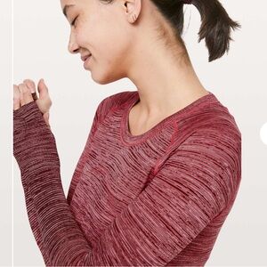 lululemon Swiftly Tech Long Sleeve Crew Red Alert‎ Sz 10
